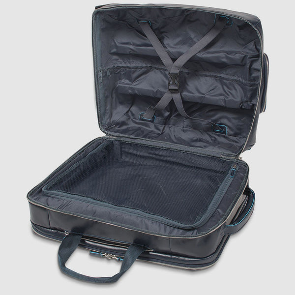 Cabin suitcase with garment sleeve