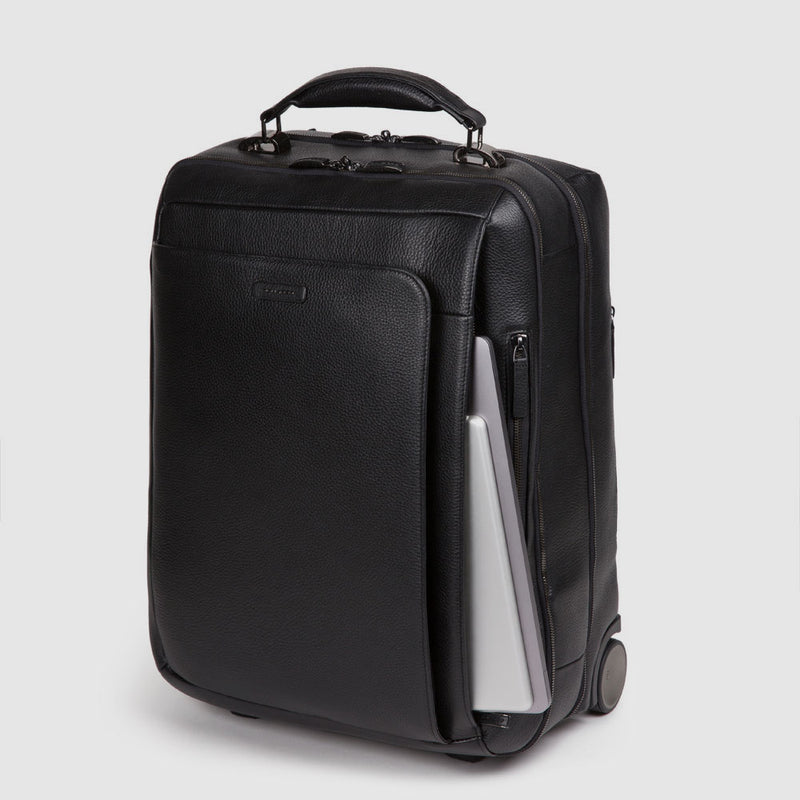Cabin suitcase with garment sleeve