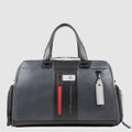 Leather Duffel Bag with Shoe Compartment