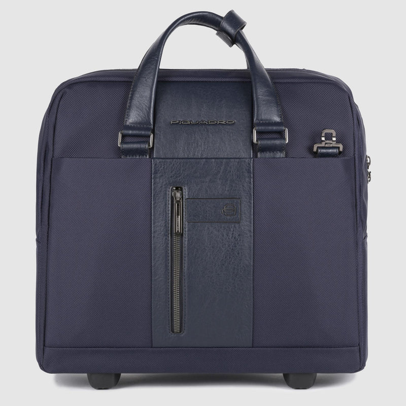 Wheeled laptop briefcase 15,6" in recycled fabric