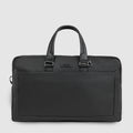 Leather Duffel Bag with Shoe Compartment & Trolley Strap