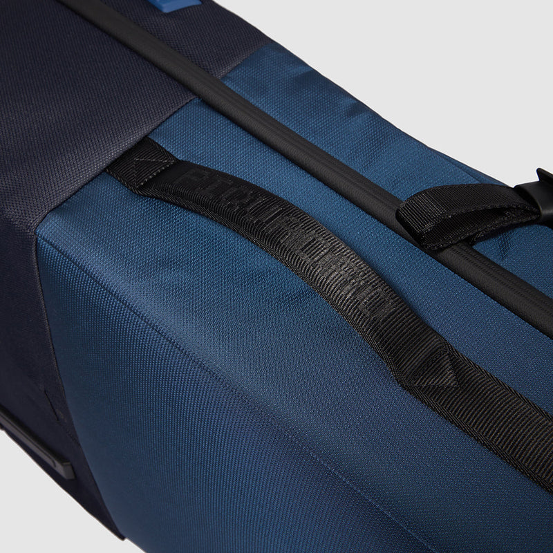 Modular wheeled duffel in recycled fabric