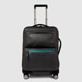 Slim 4-Wheel Water-Resistant Cabin Suitcase - Black