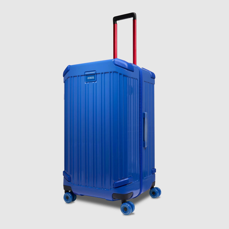 Hardside 4 wheel suitcase in trunk shape, small