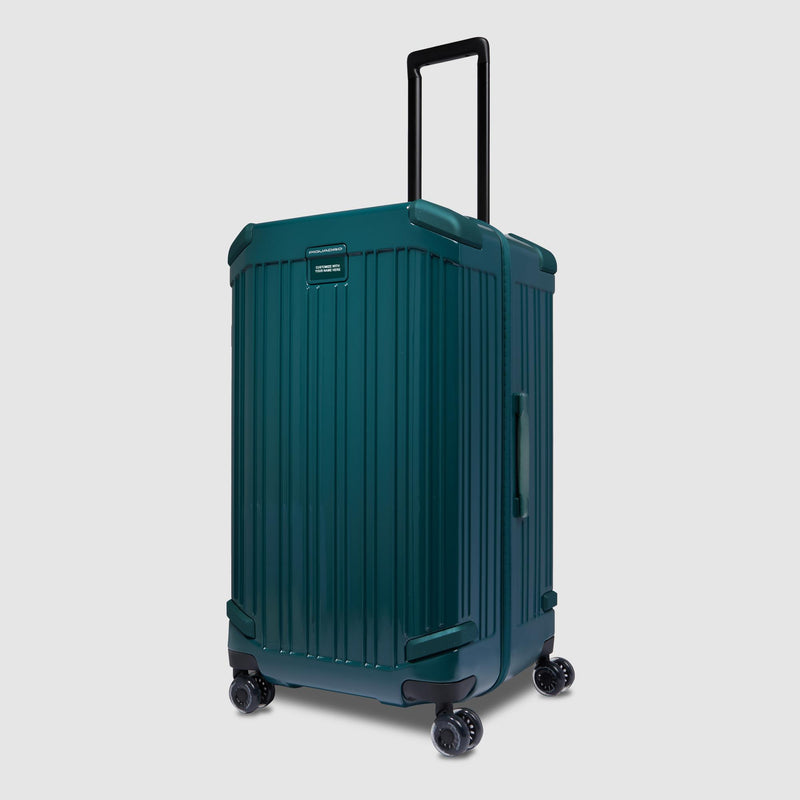 Hardside 4 wheel suitcase in trunk shape, small