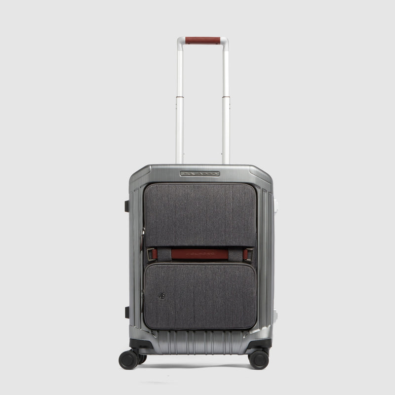 Hardside Cabin Suitcase with 14" Laptop Compartment - black/tobacco