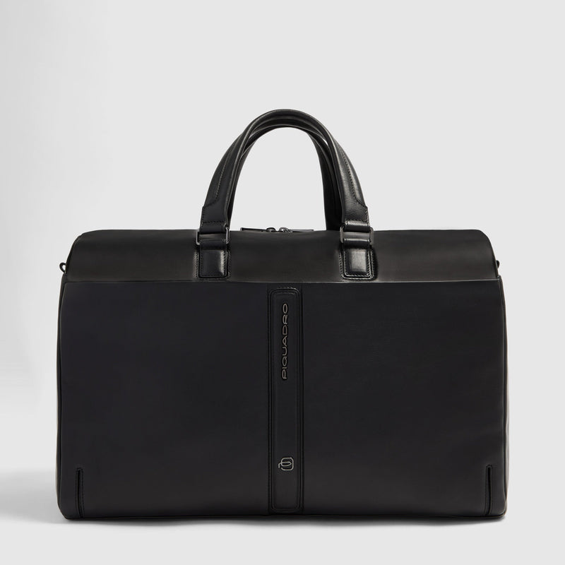 Leather Duffel Bag with Trolley Strap