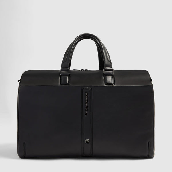Leather Duffel Bag with Trolley Strap - 1