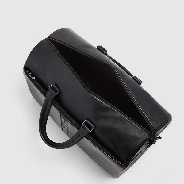 Leather Duffel Bag with Trolley Strap - 4