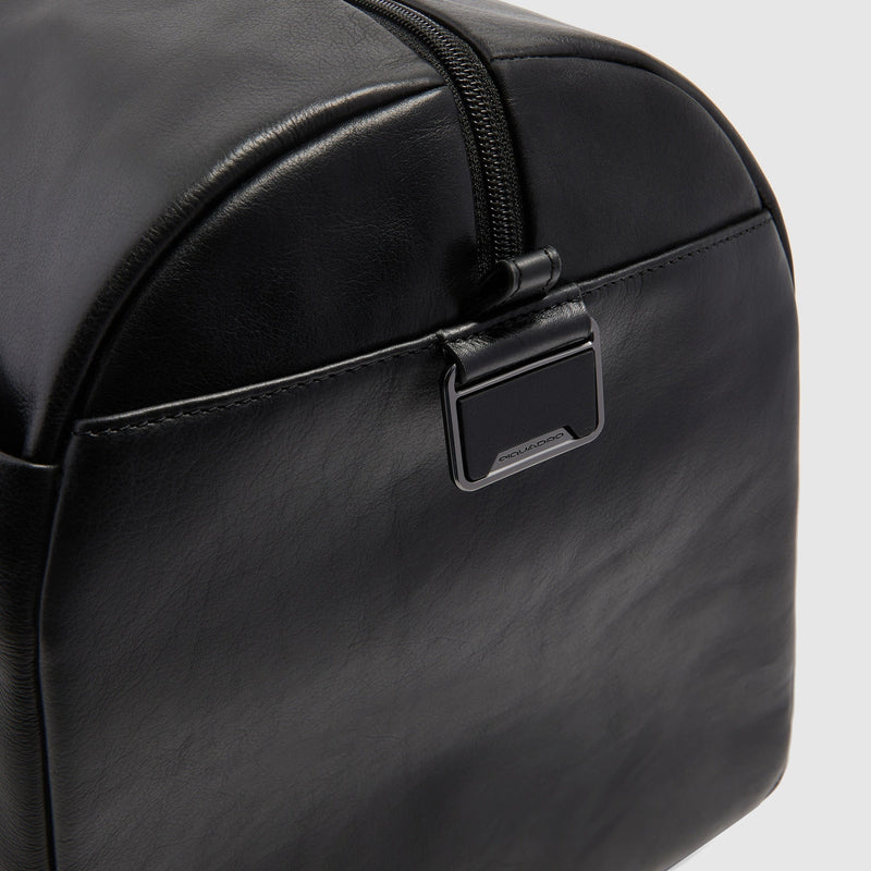 Leather Duffel Bag with Trolley Strap