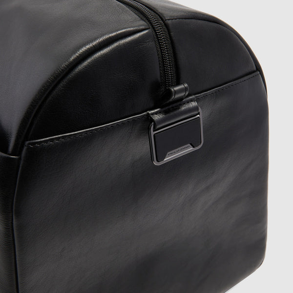 Leather Duffel Bag with Trolley Strap - 5