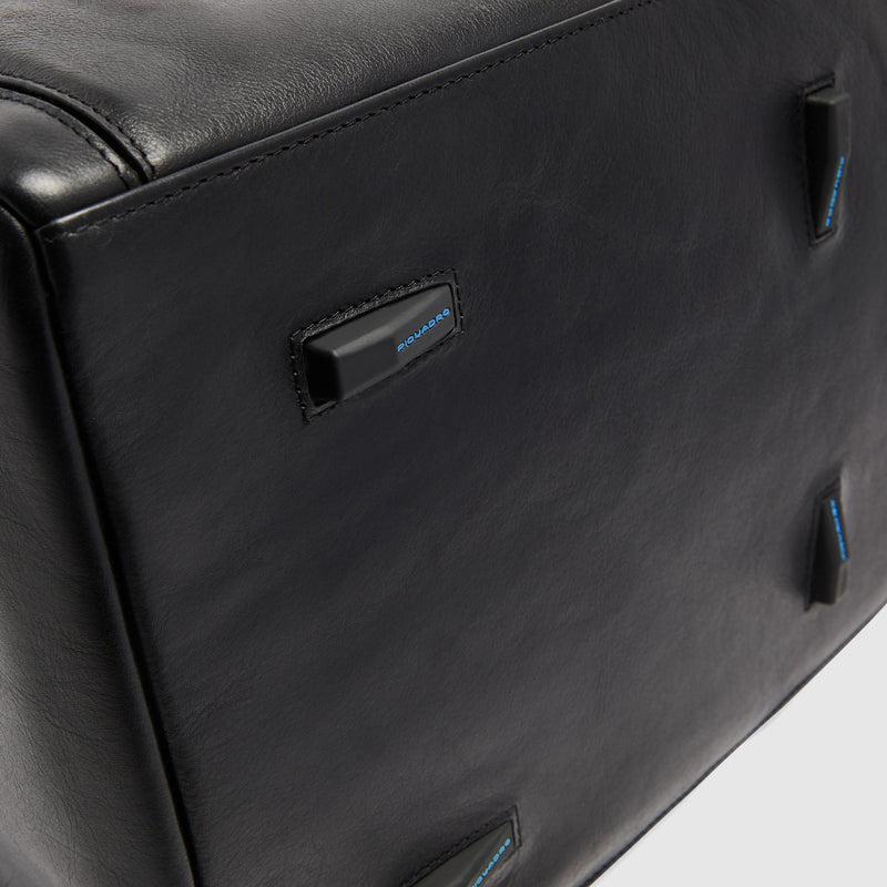 Leather Duffel Bag with Trolley Strap