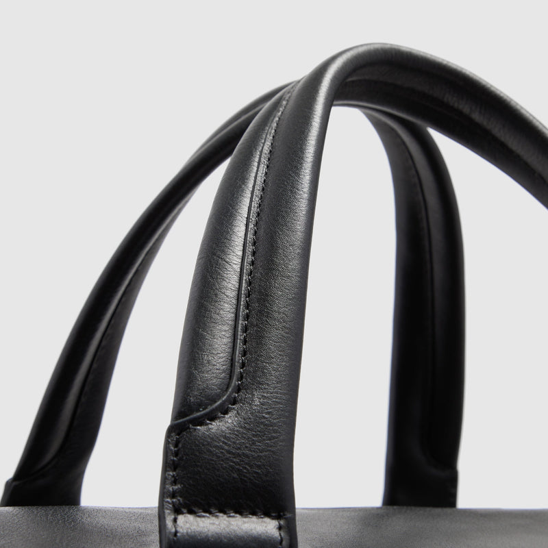 Leather Duffel Bag with Trolley Strap