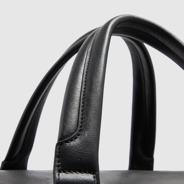 Leather Duffel Bag with Trolley Strap - 8