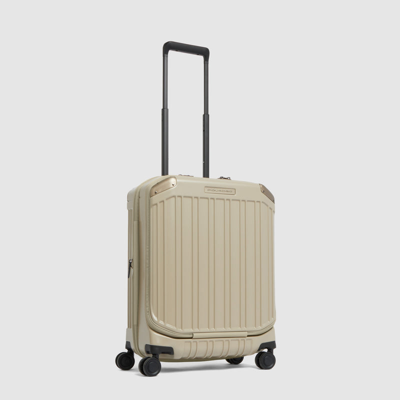 Cabin suitcase for laptop with dual opening