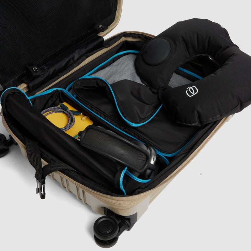 Cabin suitcase for laptop with dual opening