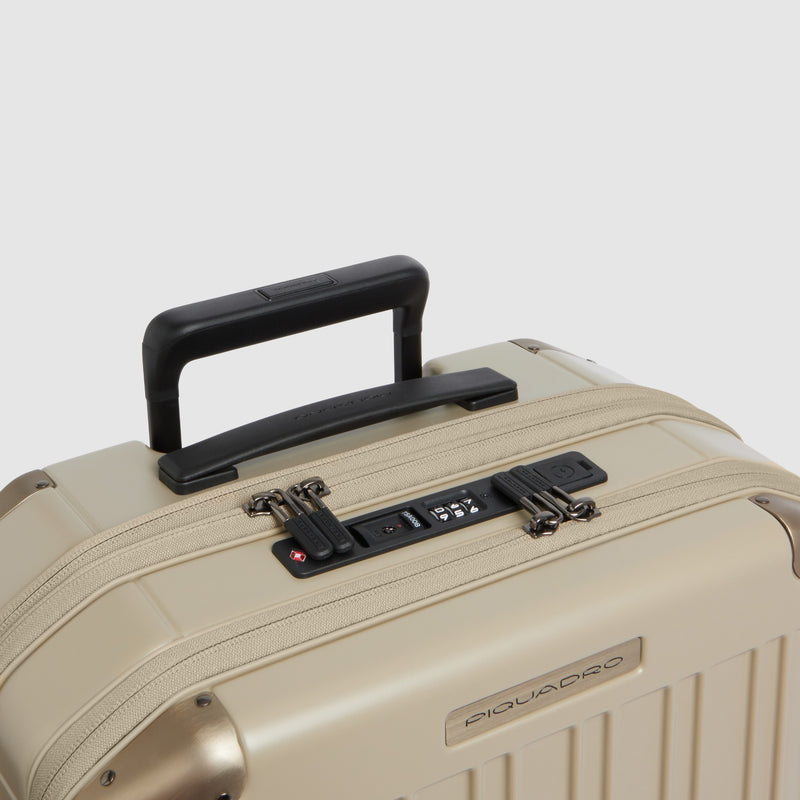 Cabin suitcase for laptop with dual opening