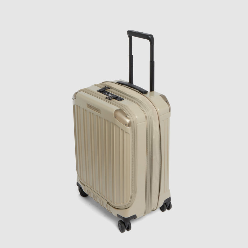 Cabin suitcase for laptop with dual opening
