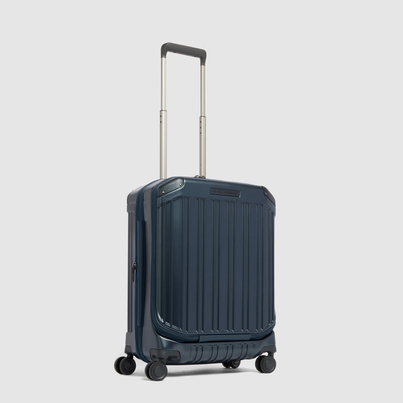Cabin suitcase for laptop with dual opening