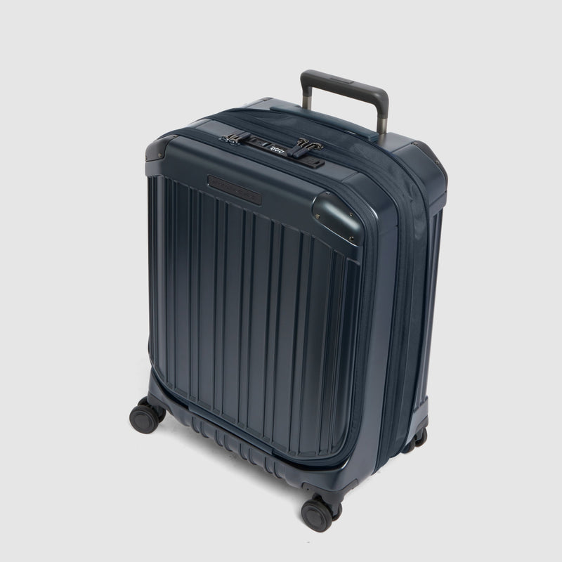Cabin suitcase for laptop with dual opening