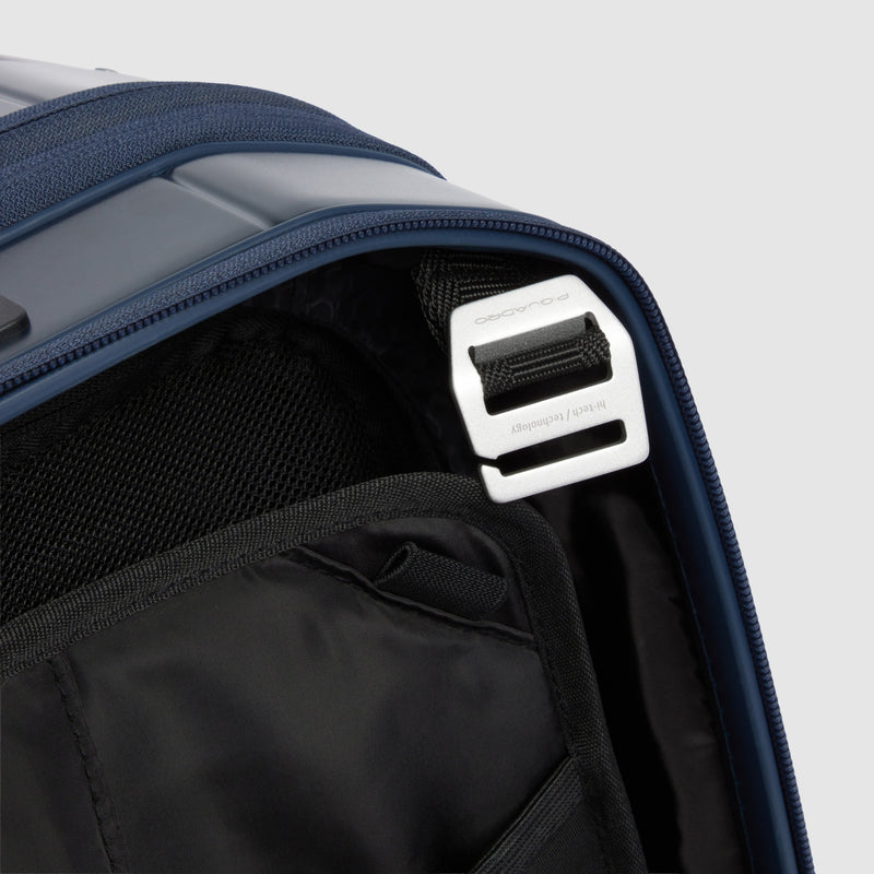 Cabin suitcase for laptop with dual opening