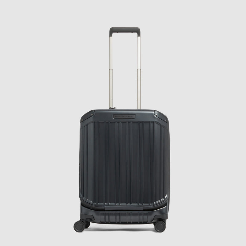 Cabin suitcase for laptop with dual opening