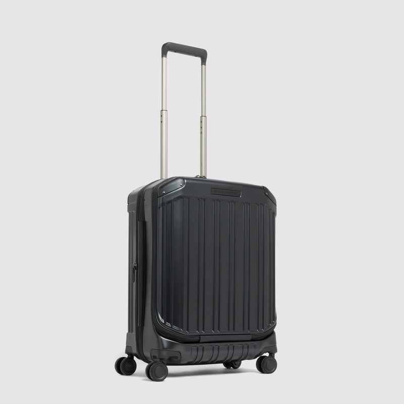 Cabin suitcase for laptop with dual opening