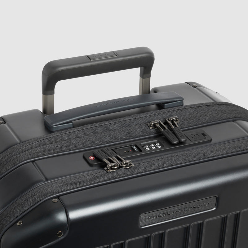 Cabin suitcase for laptop with dual opening