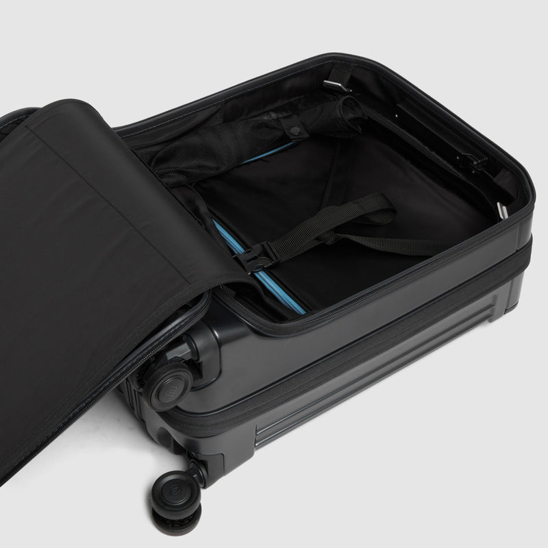 Cabin suitcase for laptop with dual opening