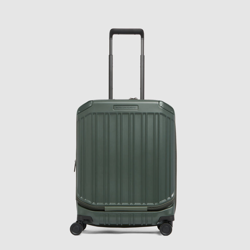 Cabin suitcase for laptop with dual opening