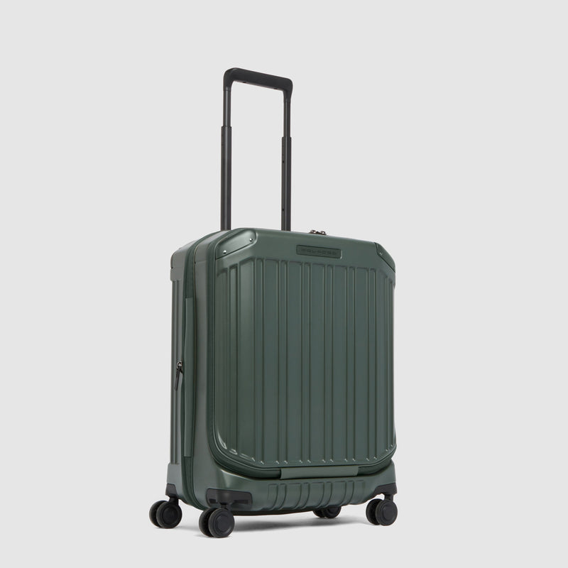 Cabin suitcase for laptop with dual opening