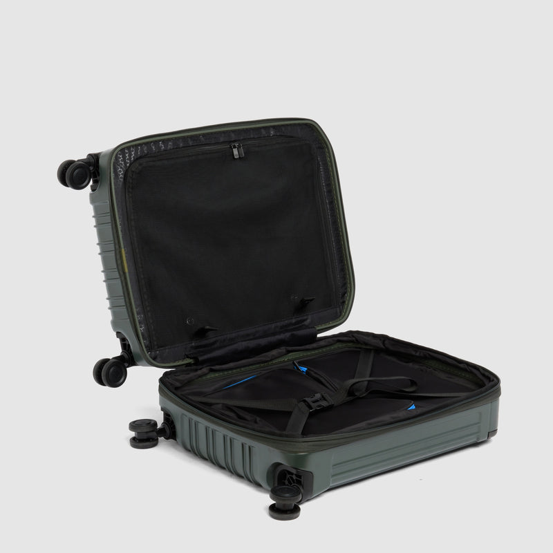 Cabin suitcase for laptop with dual opening