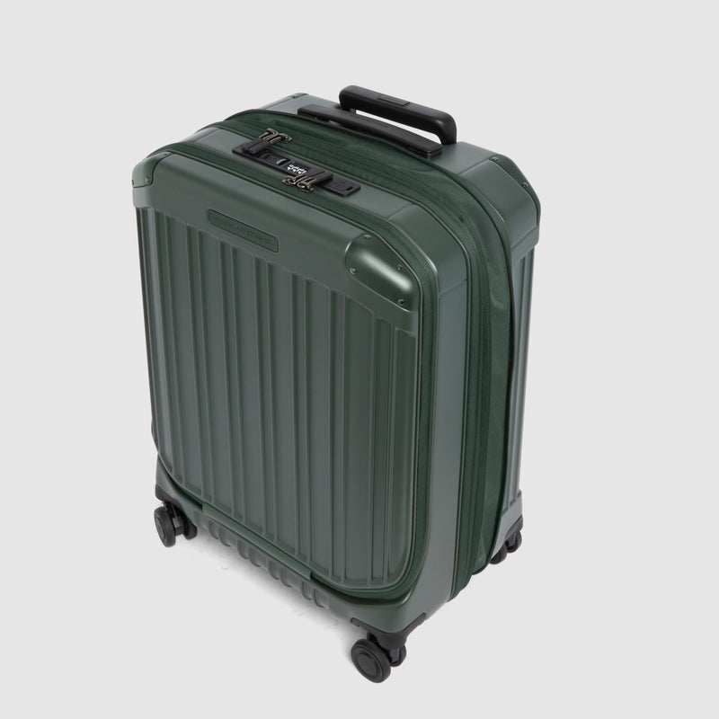 Cabin suitcase for laptop with dual opening