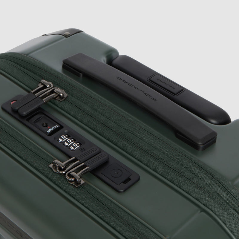 Cabin suitcase for laptop with dual opening