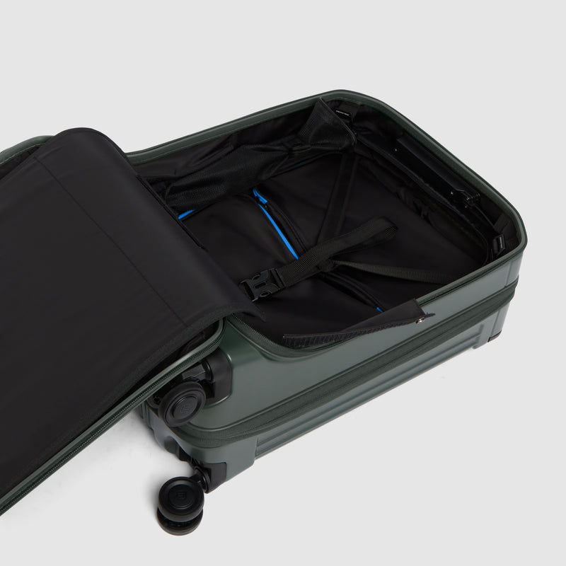 Cabin suitcase for laptop with dual opening