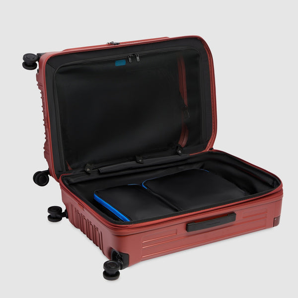 Medium size, 4 wheel suitcase with dual opening - 5