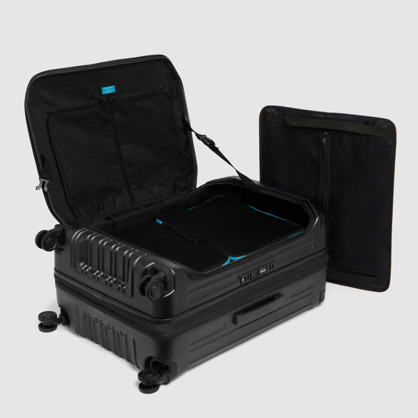 Medium size, 4 wheel suitcase with dual opening - 8