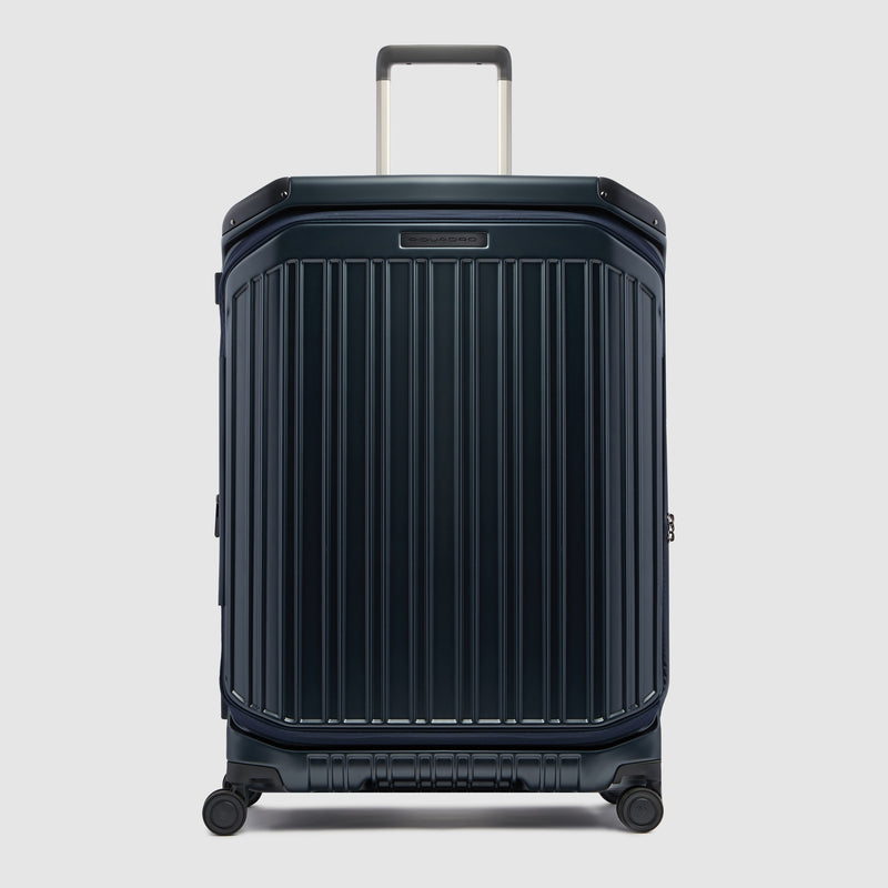 Large 4 wheel suitcase with dual opening