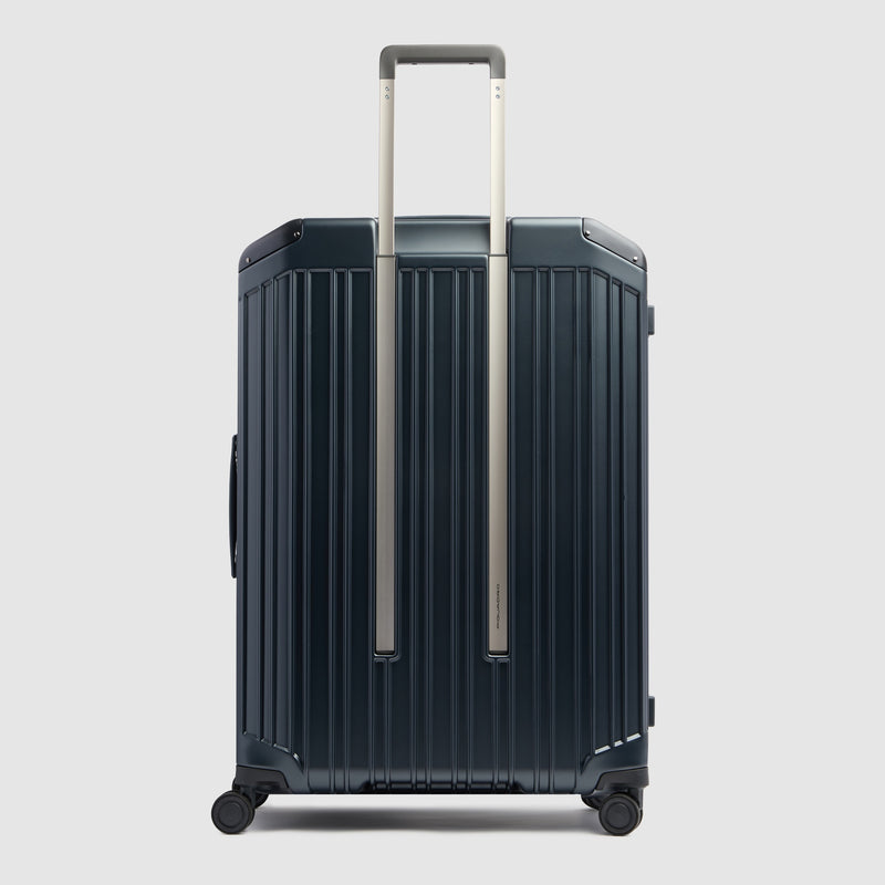 Large 4 wheel suitcase with dual opening