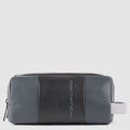 Leather Toiletry Bag with Two Compartments