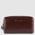 Leather Toiletry Bag with Two Compartments