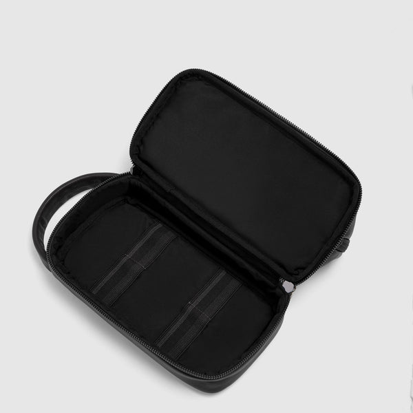 Men's Leather Toiletry Bag with Two Zip Compartments - 5