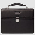 14" Laptop Leather Briefcase with Two Gussets