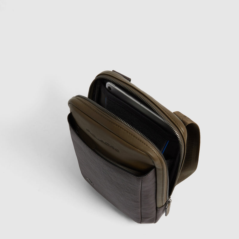 Men's Vertical Leather Crossbody Bag for iPad® mini