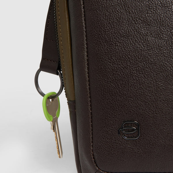 Men's Vertical Leather Crossbody Bag for iPad® mini - 6