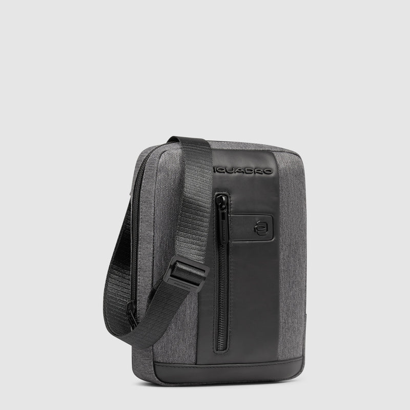 Men's crossbody bag in recycled textile