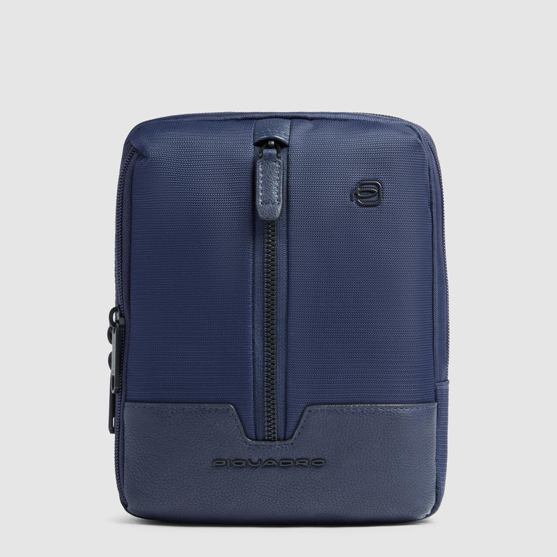 Men's crossbody bag in recycled fabric