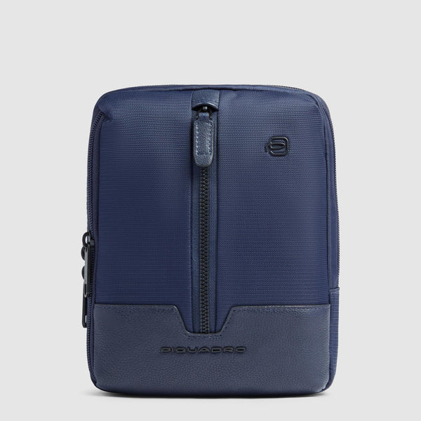 Men's crossbody bag in recycled fabric