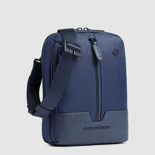 Men's crossbody bag in recycled fabric