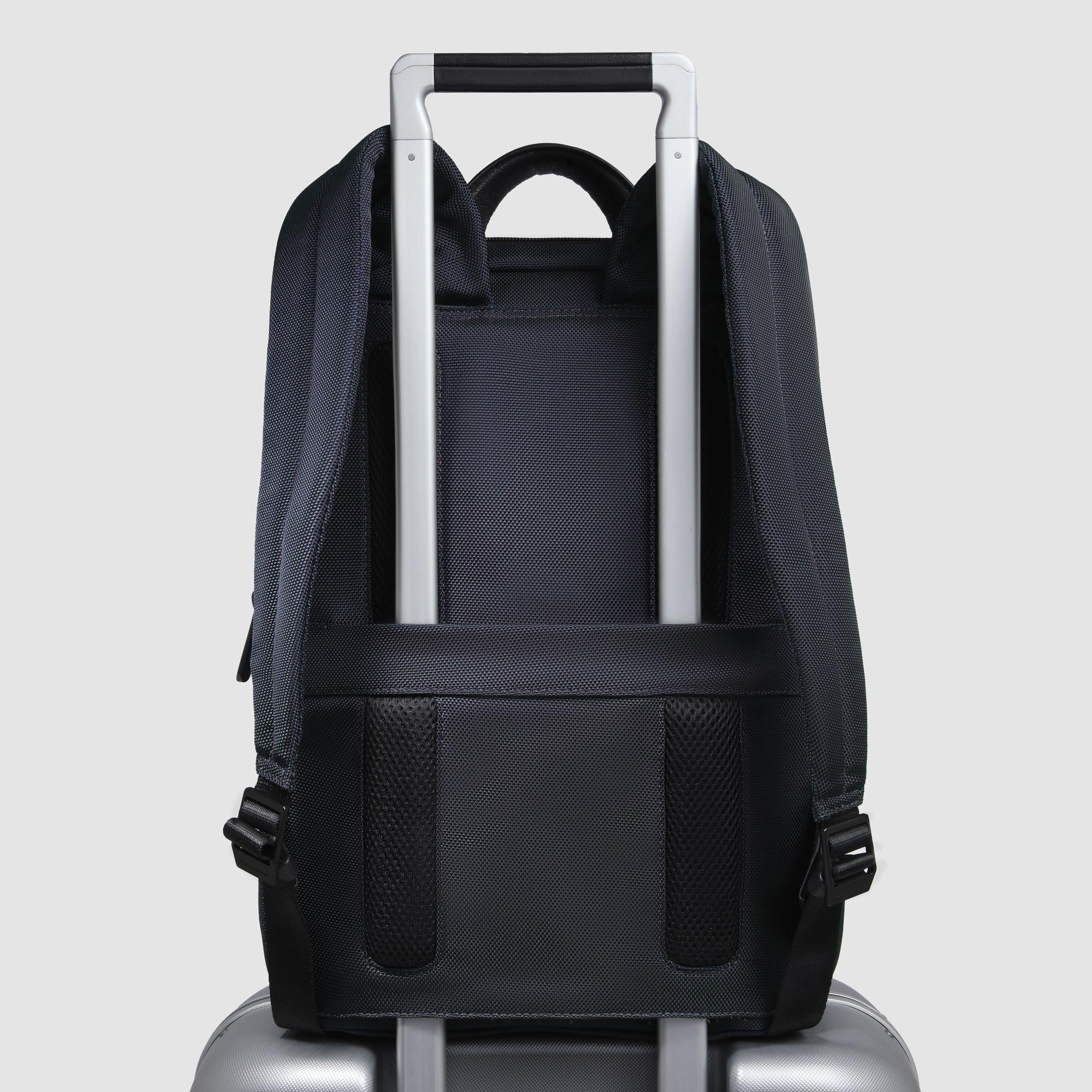 Small size, laptop backpack in recycled textile